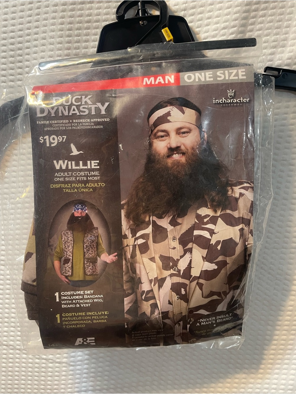 Duck Dynasty Willie Camo Jacket & Vest Costume - One Size - Beige/Brown Camo